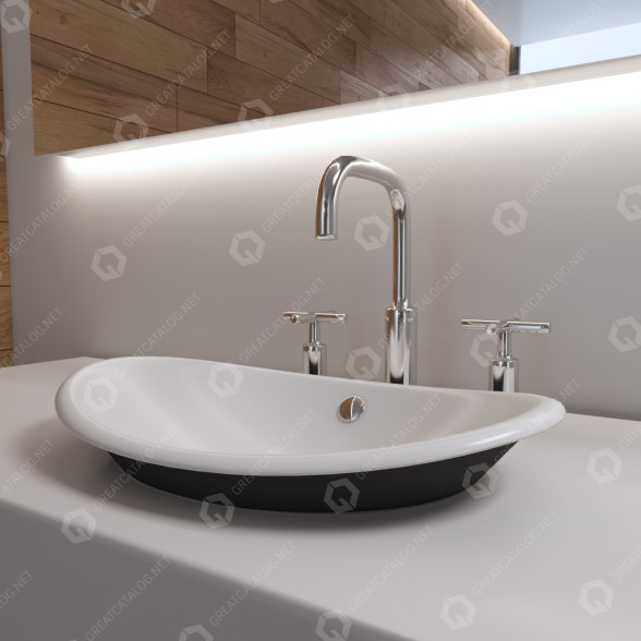 Умивальник Kohler K-5403-P5 Iron Plains 3D модель
