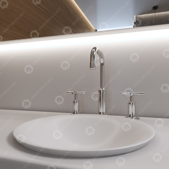 Умивальник Kohler K-7806-0 Carillon 3D модель