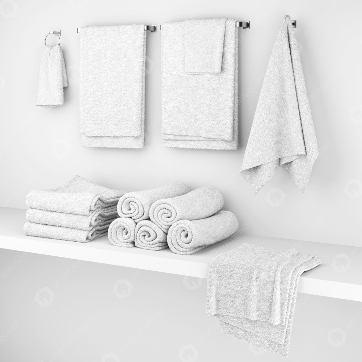 Towels Jysk Towel Set 3D model GreatCatalog 942