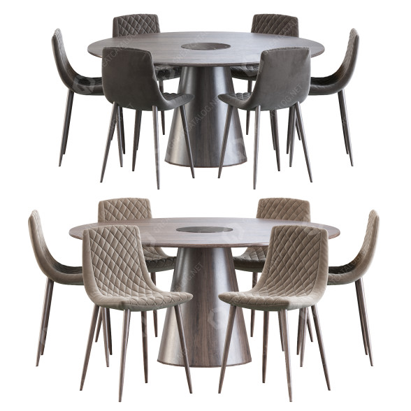 Table and Chairs Essential Home Bertoia and Lecco 3D model
