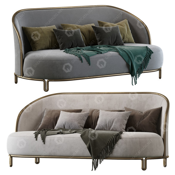 Sofa Clan Milano Pipe Divano 2 Posti 3D model