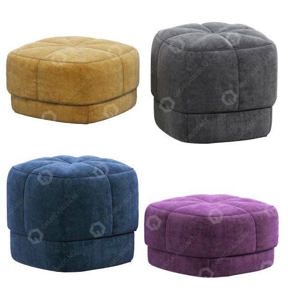 Pufs Normann Copenhagen Circus Velour Modelo 3D
