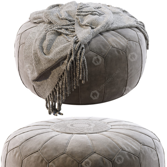 Hocker Vintage Round Moroccan Hand Tooled In Marrakesh 3D-Modell