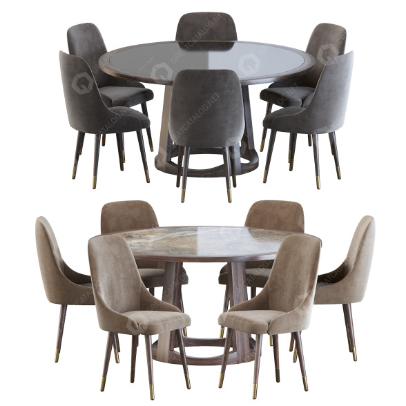 Table and Chairs Luxdeco Torre Adima Side and Dining 3D model