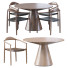 Table and Chairs La Forma Janice Dining Round Walnut and Janice Dining - HenMat
