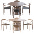 Table and Chairs La Forma Janice Dining Round Walnut and Janice Dining - HenMat