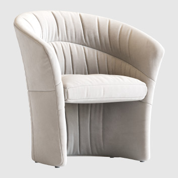 Кресло Natuzzi Italian Leather Barrell Lounge 1980