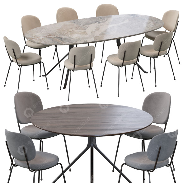 Столы и стулья Backhouse Blink Dining and Industry Dining 3D модель