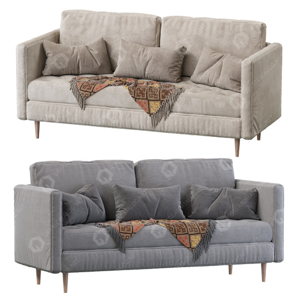 Диван West Elm Monroe Mid-Century 3D модель