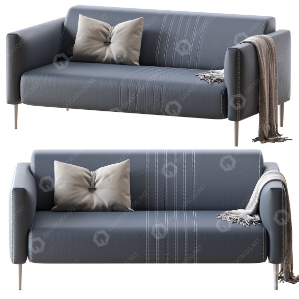 Sofa Tuxedo D2 Blue model 3D