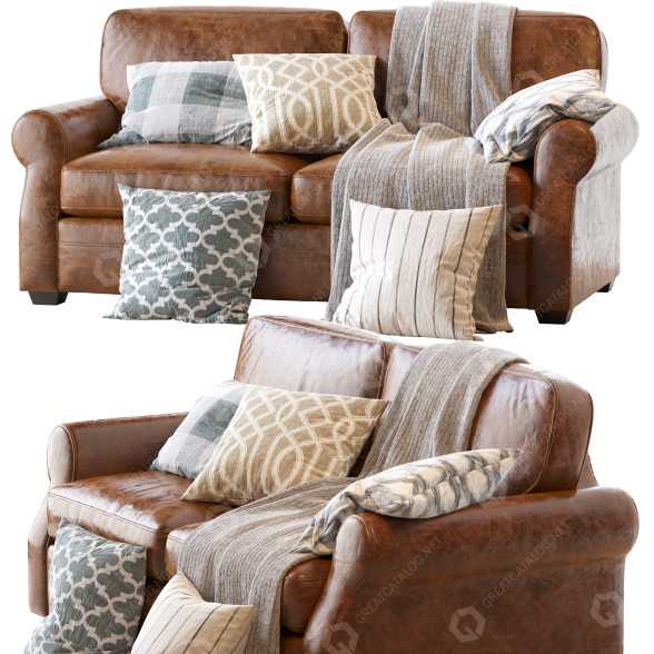 Диван Pottery Barn Fremont Roll Arm Upholstered 3D модель
