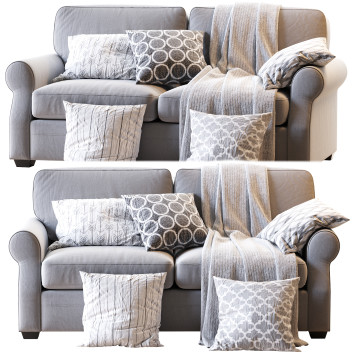 Диван Pottery Barn Fremont Roll Arm Upholstered Gray