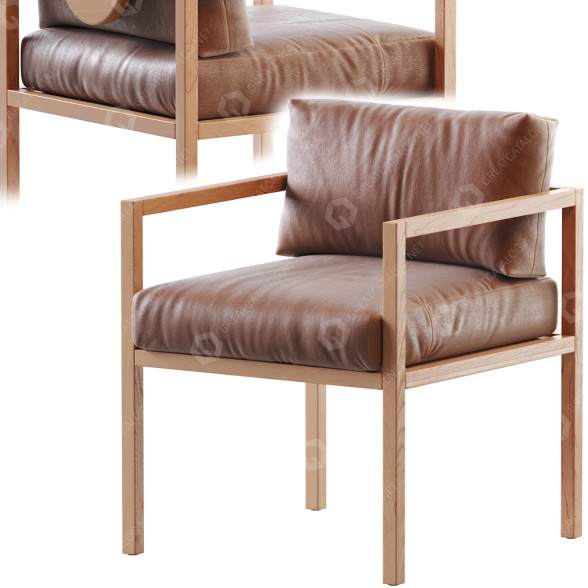 Sessel Croft House Eve Dining in Leather 3D-Modell