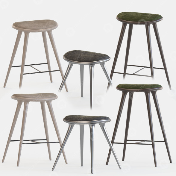 Stool and Bar Stools Mater Design Space Copenhagen Fabric 3D model