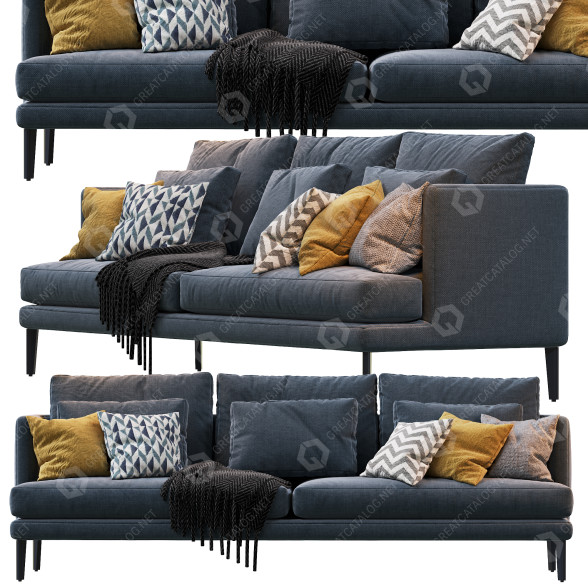 Диван Bonaldo Paraiso Dark Blue 3D модель