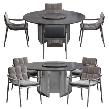 Стіл та стільці Minotti Fynn and Wedge 3D модель
