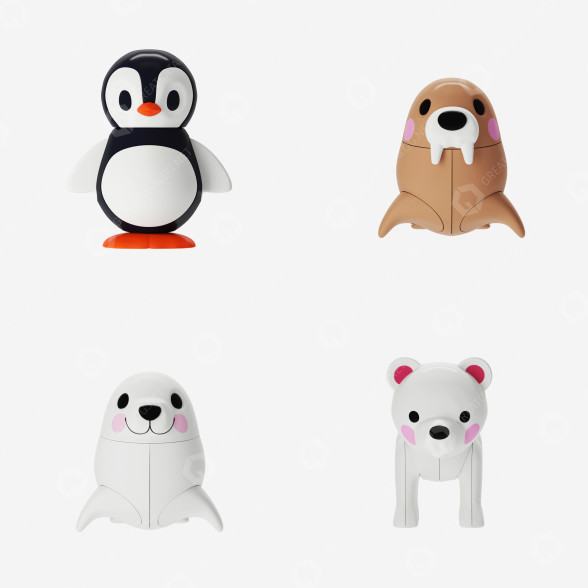 Zabawki Tolo Toys First Friends Polar Set model 3D