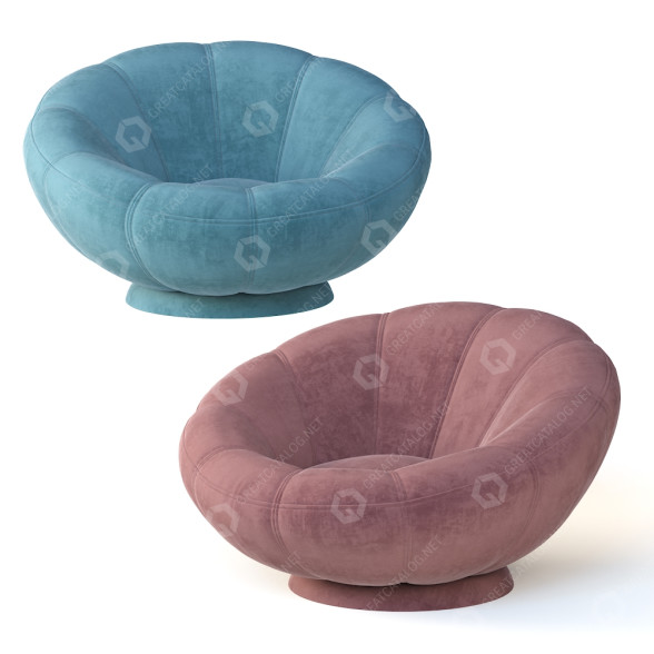 Sessel Pottery Barn Performance Everyday Velvet Groovy Swivel 3D-Modell