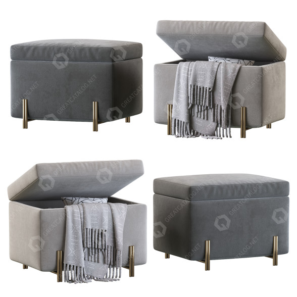 Пуф West Elm Mod Storage 3D модель