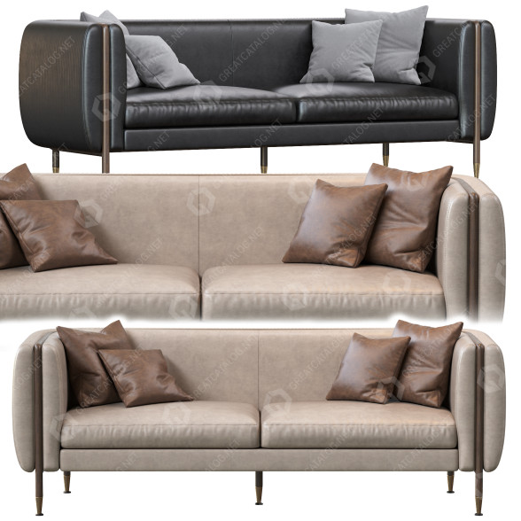 Sofá Private Label 2019 Barlow Leather Modelo 3D