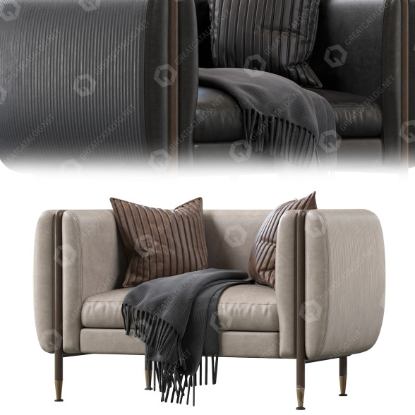 Armchair Private Label 2019 Barlow Leather 3D model