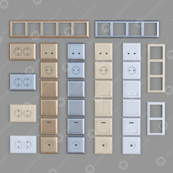 Розетки та вимикачі Luxel Primera 4 Collor 3D модель