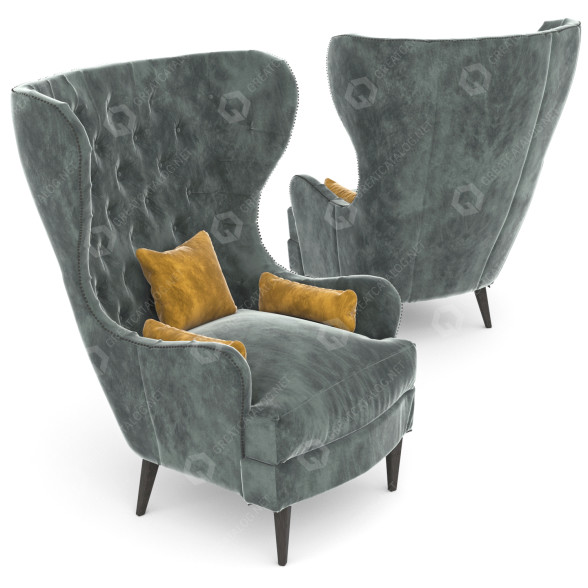 Sessel Osama Mohamed Design Studio Souvereign Tufted Wing 3D-Modell