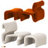 Armchair and Ottoman Art Deco Velvety Wave Lounge - axtam3d