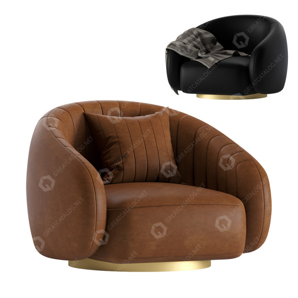Fotel Eichholtz Swivel Brice Leather model 3D