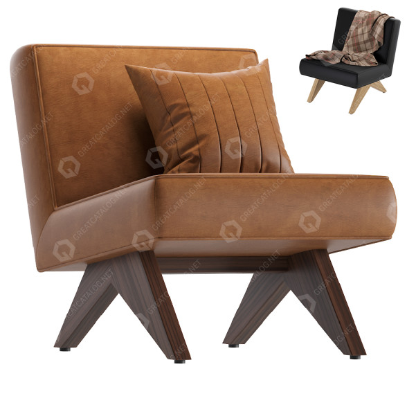 Sillón Coco Republic Bentley Outdoor Lounge Leather Modelo 3D