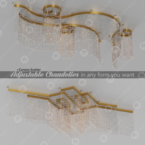 Żyrandole Adjustable Crystal String model 3D