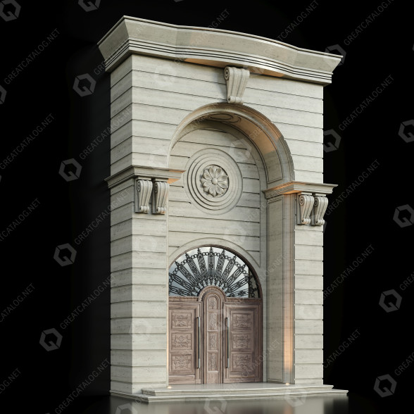 Fasada i drzwi Luxury Entrance Portal model 3D