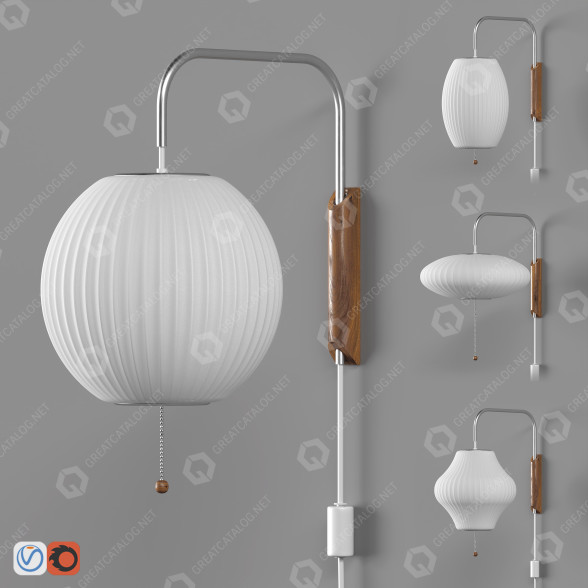 Lámparas de pared Herman Miller Nelson Bubble Cabled Collection Modelo 3D