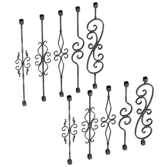Balustres Iron Bundle No 2 Railing modèle 3D
