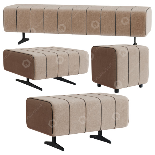 Bänke und Pouf Bonaldo Mark 3D-Modell