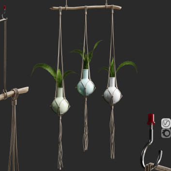 Pots de fleurs  Ensemble DIY Modèle 3D