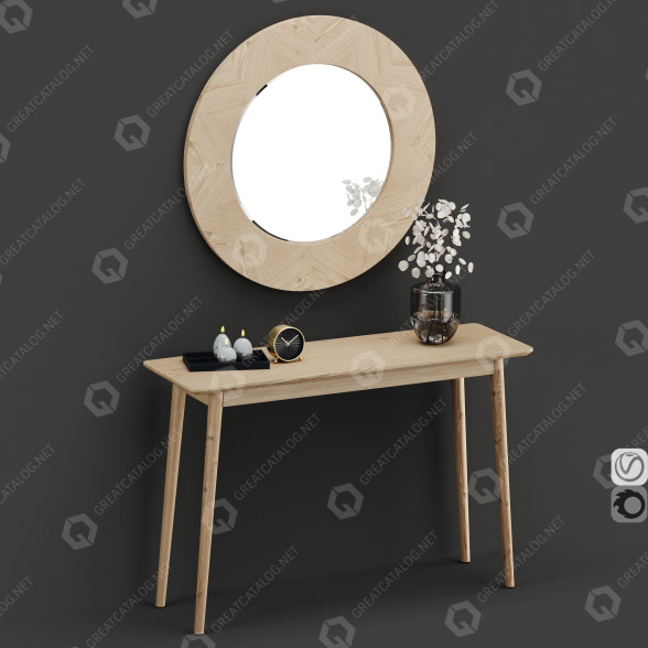 Туалетний столик Midford and Round Mirror 3D модель