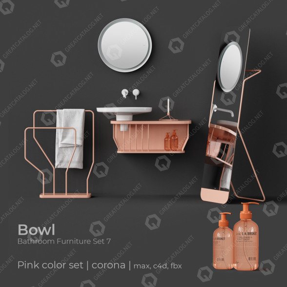 Ванная комната Inbani Bowl Furniture Set 7 3D модель