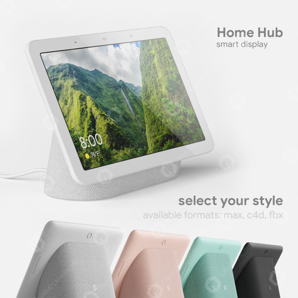 Ordinateur Google Home Hub 4 Colors modèle 3D
