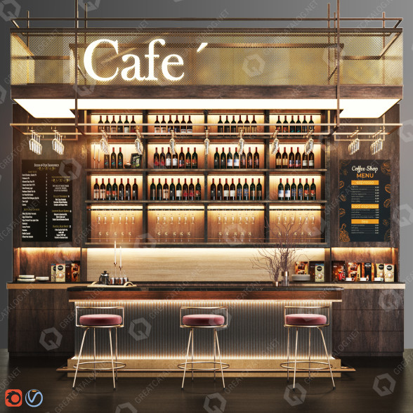 Bar Cafe 04 3D-Modell
