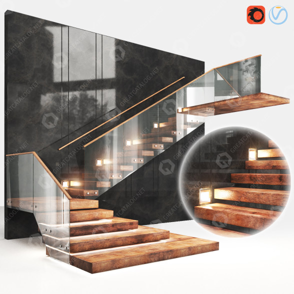 Лестница Stairs 02 3D модель