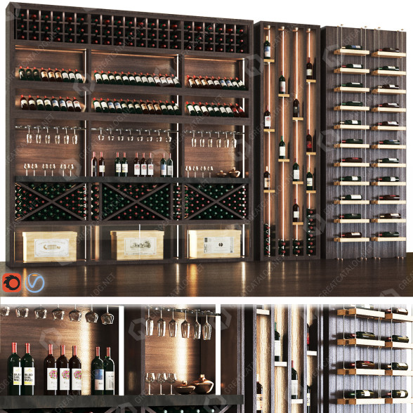 Стелажі та декор Wine Cellar 3D модель