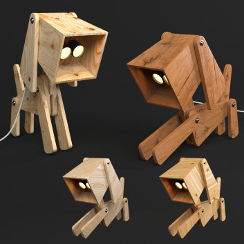 Настільнa лампа  Hroome Puppy by 4 Wood Matrial 3D модель