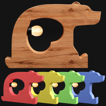 Настільнa лампа  Bear Wooden Love 3D модель