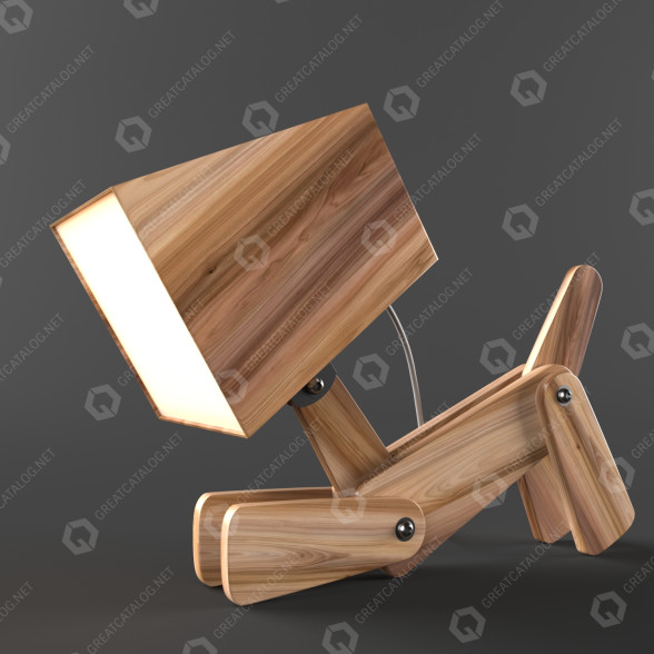 Table Lamp Hroome Dogi Adjustable Wooden 3D model