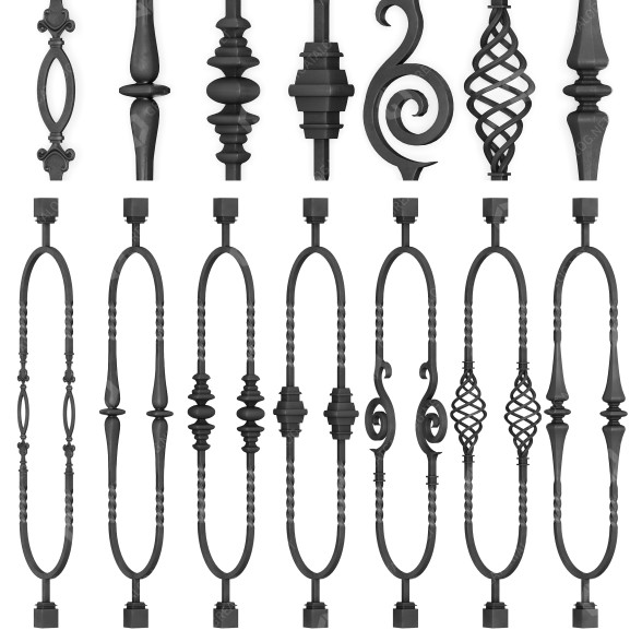 Балясини Wrought Iron Bundle No 3 Railing 3D модель
