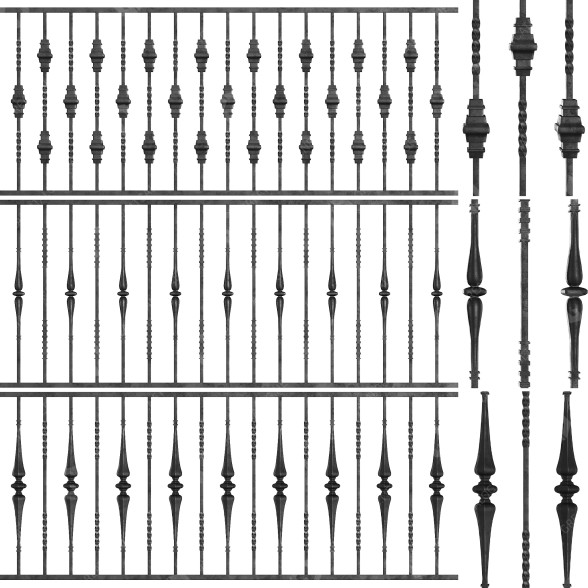 Baluster Wrought Iron Bundle No 04 Fence 3D-Modell