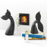 Décoration Set No 1 by 2 Piece Black Menendez Whale - dangsho