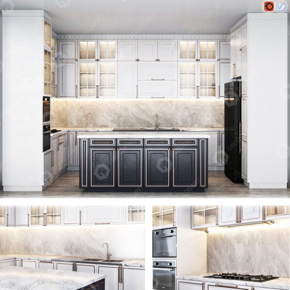 Cuisine Neoclassical 02 modèle 3D