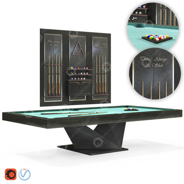 Billardtisch Set 3D-Modell